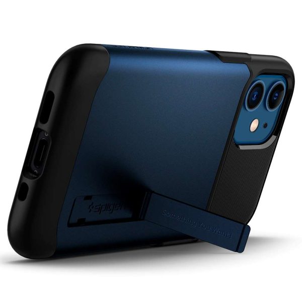 detail_ip12mini_sa_navy_blue_04 Apple iPhone 12 mini Slim Armor Case by Spigen - ACS01547 - Navy Blue - Image 5