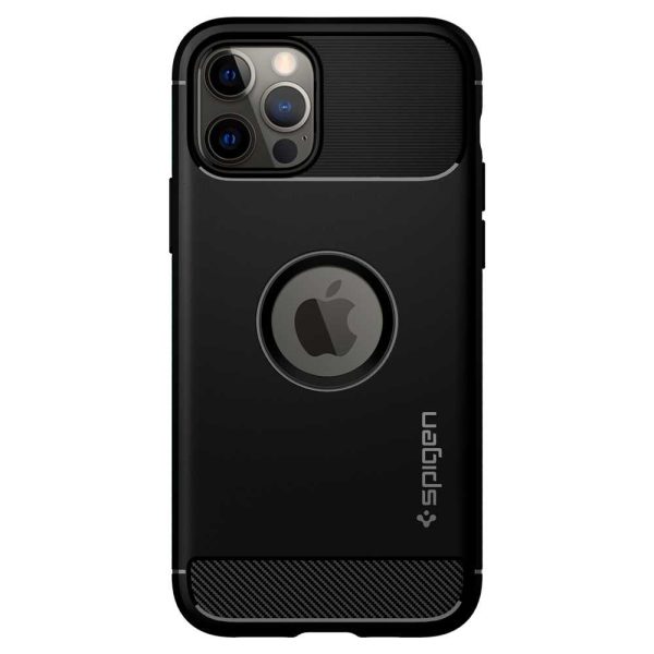 Apple iPhone 12 / iPhone 12 Pro Rugged Armor Case by Spigen - ACS01700 - Matte Black - Image 9
