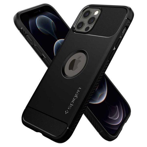 Apple iPhone 12 / iPhone 12 Pro Rugged Armor Case by Spigen - ACS01700 - Matte Black - Image 5