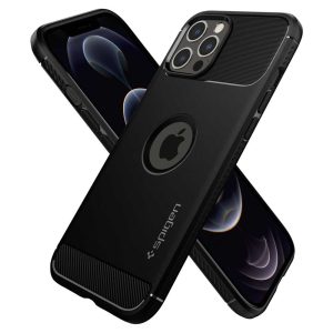 Apple iPhone 12 Pro Max Rugged Armor Case by Spigen - ACS01616 - Matte Black - Image 6