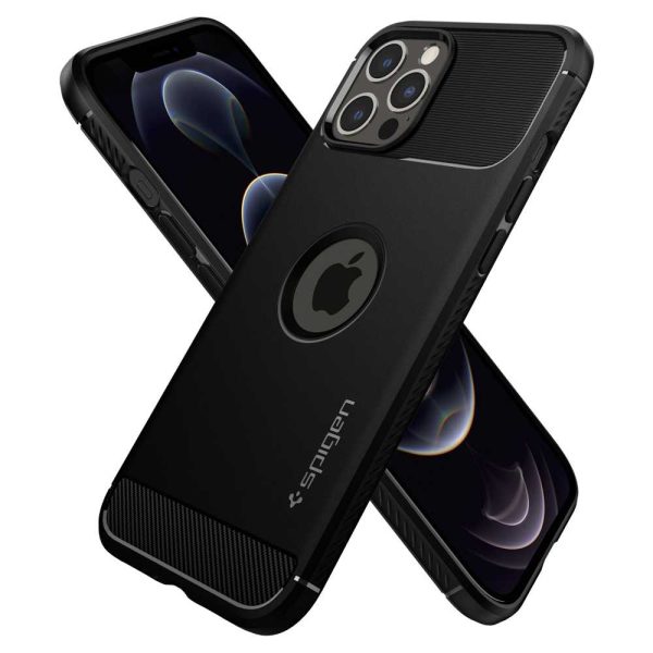 Apple iPhone 12 Pro Max Rugged Armor Case by Spigen - ACS01616 - Matte Black - Image 6