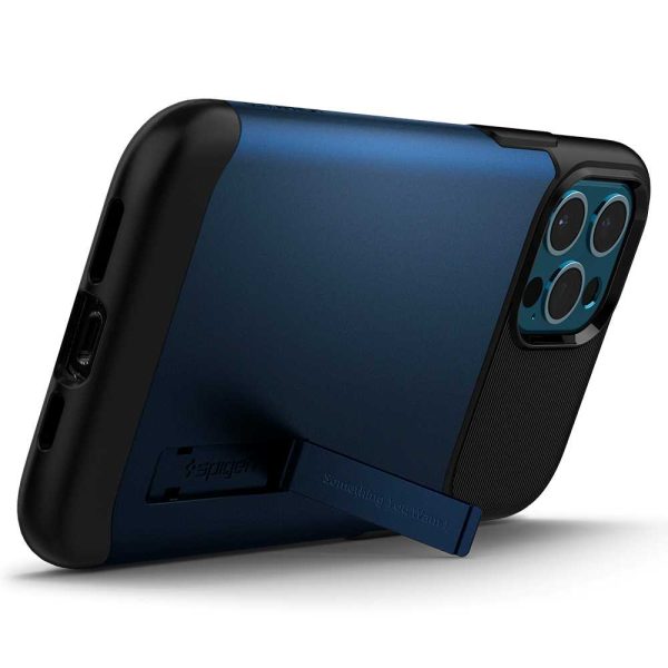 Apple iPhone 12 Pro Max Slim Armor Case by Spigen - ACS01481 - Navy Blue - Image 4