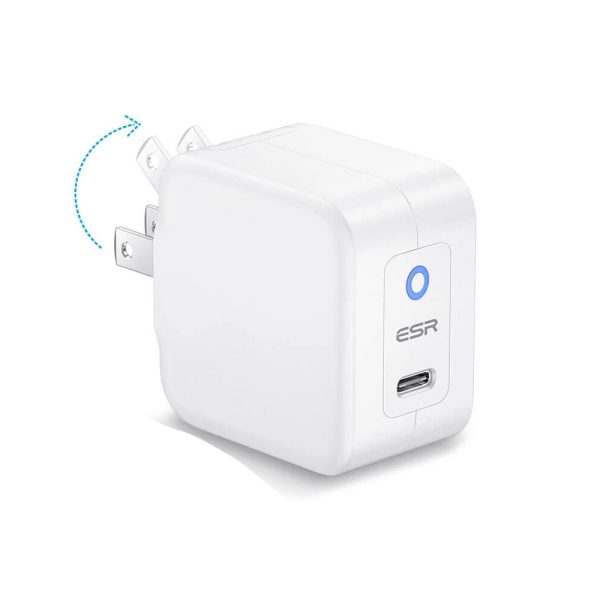 esr-20w-charger iPhone 13 / iPhone 12 20W Mini PD Charger Fast Charging Adapter by ESR - White - US Foldable Plug - Image 1