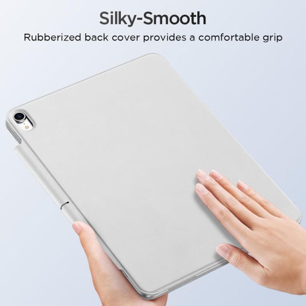 iPad-Air-4-2026-Rebound-Magnetic-Slim-Case iPad Air 5 2022 /iPad Air 4 2020 Rebound Magnetic Smart Case Convenient Magnetic Attachment Supports Pencil Pairing & Charging - Silver Gray - Image 2