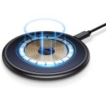 ESR HaloLock Magnetic Wireless Charger MagSafe Compatible Metal Frame with Built-in Magnets Slim Fast Charging Pad Only for iPhone 12/12 Pro/12mini/12 Pro Max - Black,