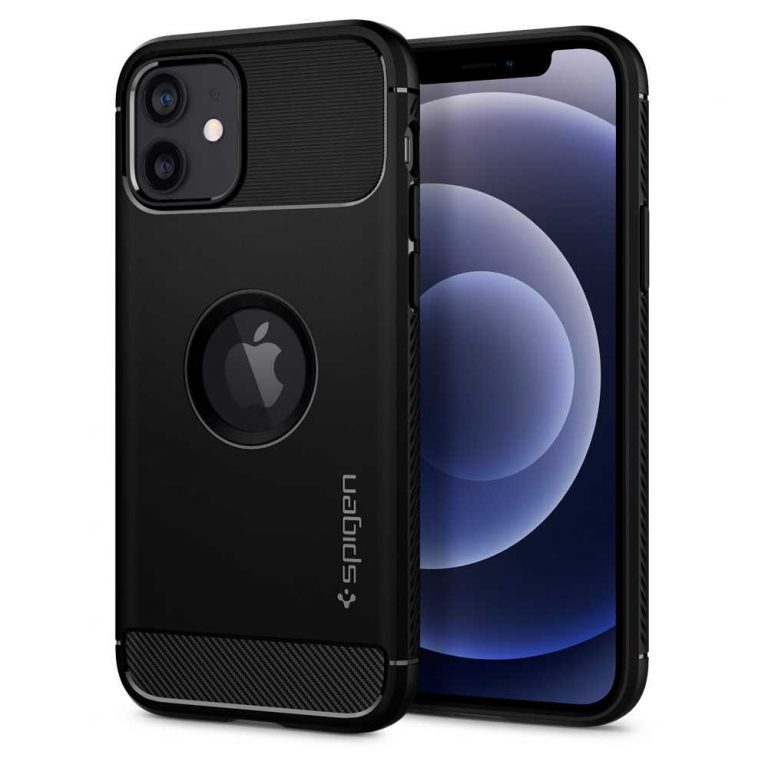 Apple iPhone 12 Pro Rugged Armor Case by Spigen Matte Black
