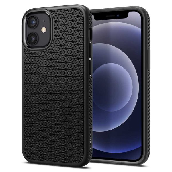 title_ip12mini_la_blk_01 Apple iPhone 12 mini Liquid Air Case by Spigen - ACS01744 - Matte Black - Image 1