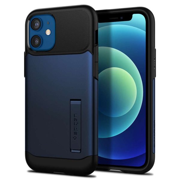 title_ip12mini_sa_navy_blue_01 Apple iPhone 12 mini Slim Armor Case by Spigen - ACS01547 - Navy Blue - Image 1