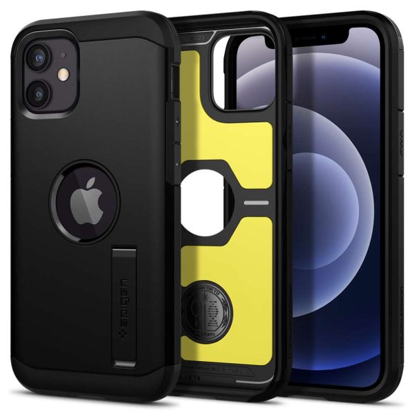 Apple iPhone 12 mini Tough Armor Case by Spigen - ACS01753 - Black - Image 1