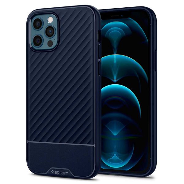 title_ip12promax_ca_blue_01 Apple iPhone 12 Pro Max Core Armor Rugged TPU Case by Spigen - ACS01472 - Navy Blue - Image 1