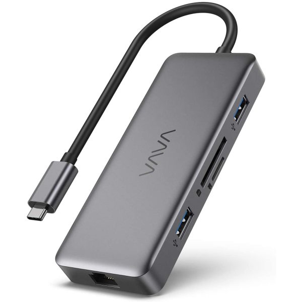 vava-uc010-square VAVA USB C Hub 8 in 1 USB C Hub with 4K HDMI, 1Gbps RJ45 Ethernet Port, USB 3.0, SD/TF Card Reader, 100W PD Charging Port for MacBook/Pro/Air and Type C Windows Laptops - VA-UC010 - Image 1