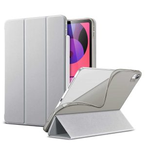 iPad Air 5 2022 /iPad Air 4 2020 Rebound Slim Case with Flexible TPU Back & Rubberized Cover - Silver Gray - Image 3