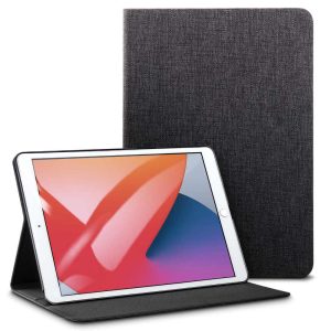 iPad 9th Gen 2021 Urban Premium Folio Case Book Cover Design, Multi-Angle Stand also for iPad 8th Gen / iPad 7th Gen 2019 - Black