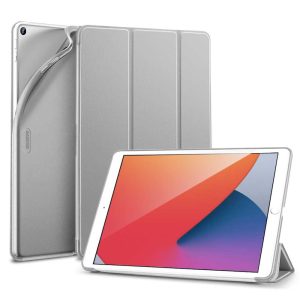 iPad 9th Gen 2021 Rebound Slim Case with Flexible TPU Back & Rubberized Cover - Silver Gray also for iPad 8th Gen / iPad 7th Gen 2019