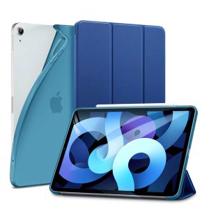 iPad Air 5 2022 /iPad Air 4 2020 Rebound Slim Case with Flexible TPU Back & Rubberized Cover - Navy Blue