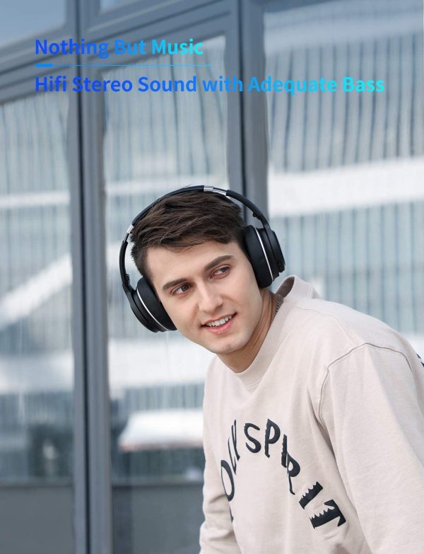 Tribit XFree Go Bluetooth Headphones, Wireless Headphones Over Ear with Bluetooth 5.0, HiFi Sound with Deep Bass, USB Lightening Fast Charge, 24H Playtime, CVC8.0 Noise Cancelling Mics - Black - Image 3