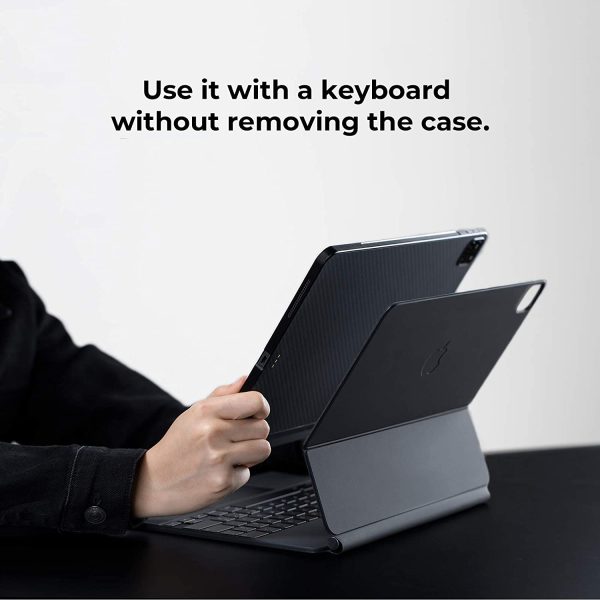 iPad Pro 11" 2020 MagEZ Aramid Fiber Magnetic Case by PITAKA - Black / Grey Twill also for iPad Pro 11" 2018 - Image 8