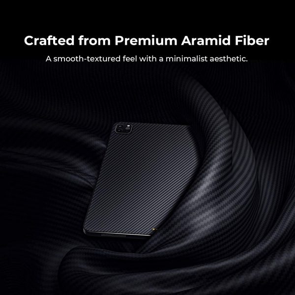 iPad Pro 12.9" 2020 MagEZ Aramid Fiber Magnetic Case by PITAKA - Black / Grey Twill also for iPad Pro 12.9" 2018 - Image 7