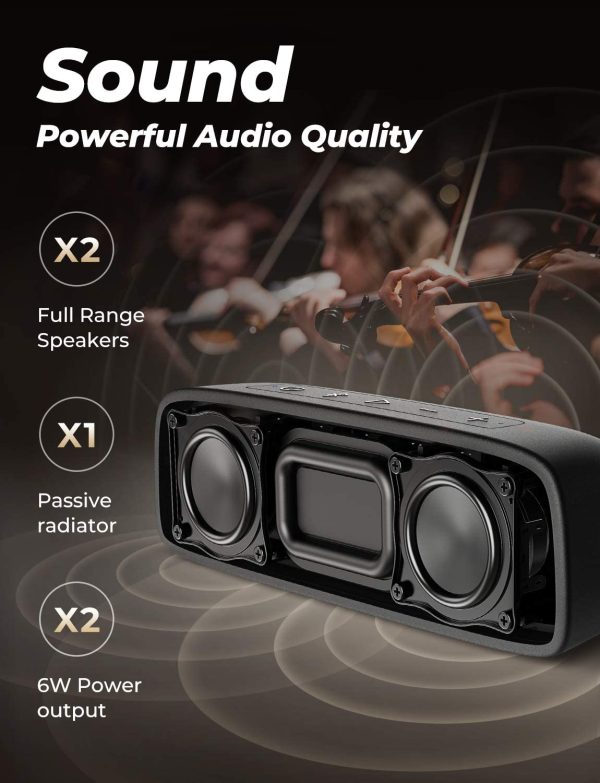 Tribit XSound Surf Bluetooth Speaker with Superior Clear Sound, Bluetooth 5, IPX7 Waterproof, Wireless Stereo Pairing, USB-C, 100ft Wireless Range Perfect for Home, Outdoor, Travel - Black - Image 4