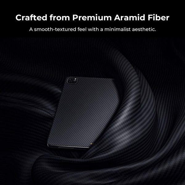 iPad Pro 11" 2020 MagEZ Aramid Fiber Magnetic Case by PITAKA - Black / Grey Twill also for iPad Pro 11" 2018 - Image 6