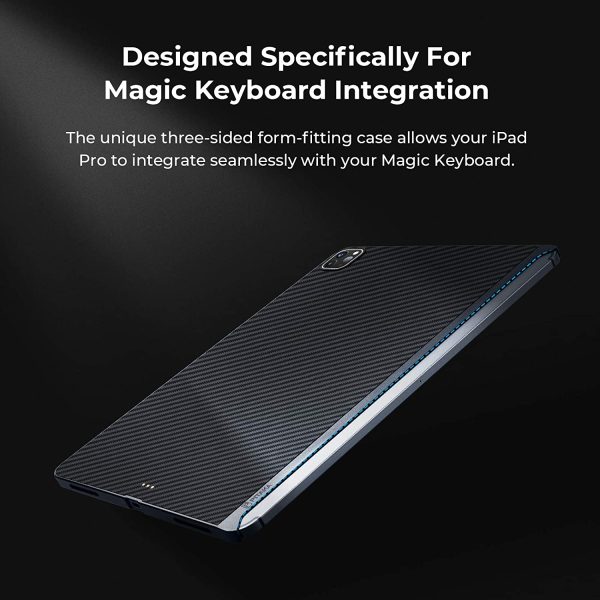 iPad Pro 11" 2020 MagEZ Aramid Fiber Magnetic Case by PITAKA - Black / Grey Twill also for iPad Pro 11" 2018 - Image 4