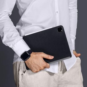 iPad Pro 11" 2020 MagEZ Aramid Fiber Magnetic Case by PITAKA - Black / Grey Twill also for iPad Pro 11" 2018 - Image 3