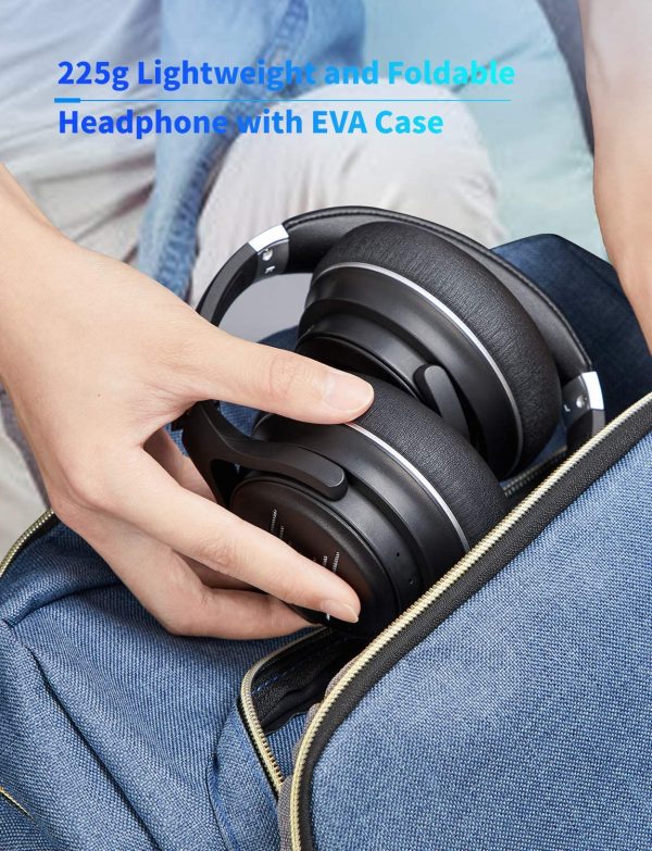 Tribit XFree Go Bluetooth Headphones, Wireless Headphones Over Ear with Bluetooth 5.0, HiFi Sound with Deep Bass, USB Lightening Fast Charge, 24H Playtime, CVC8.0 Noise Cancelling Mics - Black - Image 6