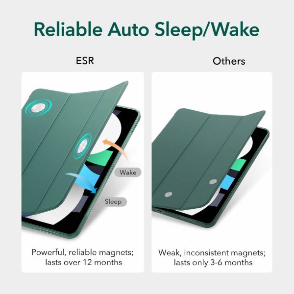 iPad Air 5 2022 /iPad Air 4 2020 Rebound Slim Case with Flexible TPU Back & Rubberized Cover - Cactus Green - Image 2