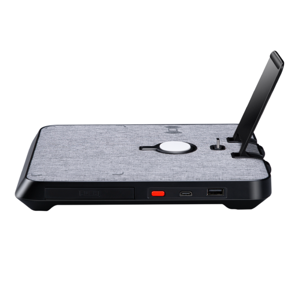 Air Omni Lite 6 in 1 Wireless Charger with 18W Fast Charging Ports, Position Free Charging, Apple Watch Mount compatible with Travel Pouch by PITAKA - Gray Cloth Weave - Image 9