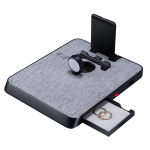 Air Omni Lite 6 in 1 Wireless Charger with 18W Fast Charging Ports, Position Free Charging, Apple Watch Mount compatible with Travel Pouch by PITAKA - Gray Cloth Weave