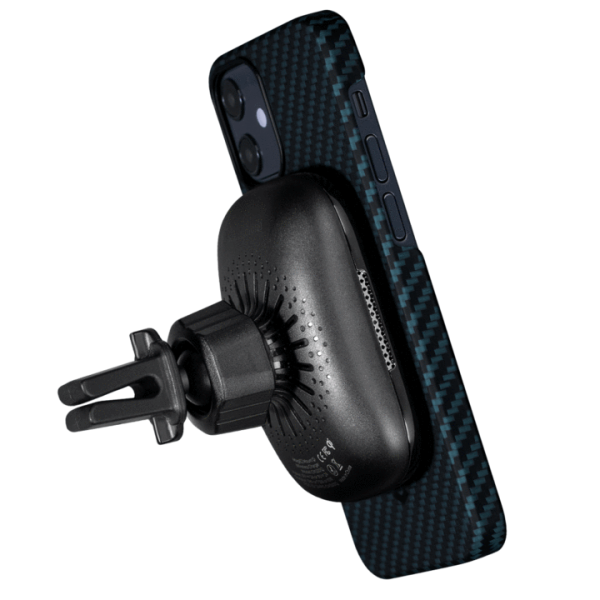 iPhone 12 Pro MagEZ Aramid Fiber Magnetic Case by PITAKA - Black / Blue Twill - Image 2