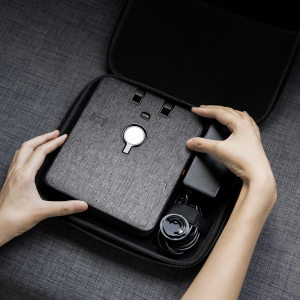 Air Omni Lite 6 in 1 Wireless Charger with 18W Fast Charging Ports, Position Free Charging, Apple Watch Mount compatible with Travel Pouch by PITAKA - Gray Cloth Weave - Image 7
