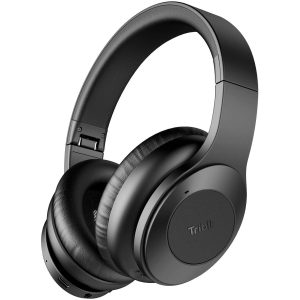 Tribit QuietPlus 100 Active Noise Cancelling Headphones - 5.0 Bluetooth Headphones with MIC 30 Hrs Playtime CVC8.0 Hi-Fi Sound Type-C Foldable Wireless Headphones Over Ear for Airplane Travel Work - Black