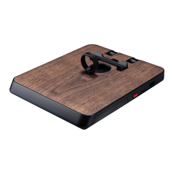 Air Omni Lite 6 in 1 Wireless Charger with 18W Fast Charging Ports, Position Free Charging, Apple Watch Mount compatible with Travel Pouch by PITAKA - Walnut Wood Grain - Image 6