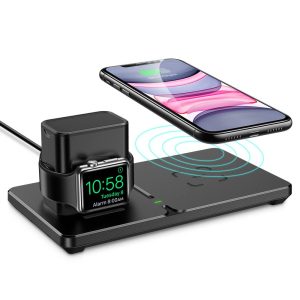 ESR 2 in 1 Wireless Charging Station [Detachable Smartwatch Charging Stand] [15W Qi Fast Charger] Dual Wireless Charging Station Compatible with iPhone 12