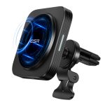 ESR HaloLock Wireless Car Charger MagSafe Compatible Magnetic Attachment and Alignment Secure Air Vent Clamp for iPhone 12/12 Pro/12 mini/12 Pro Max – Black