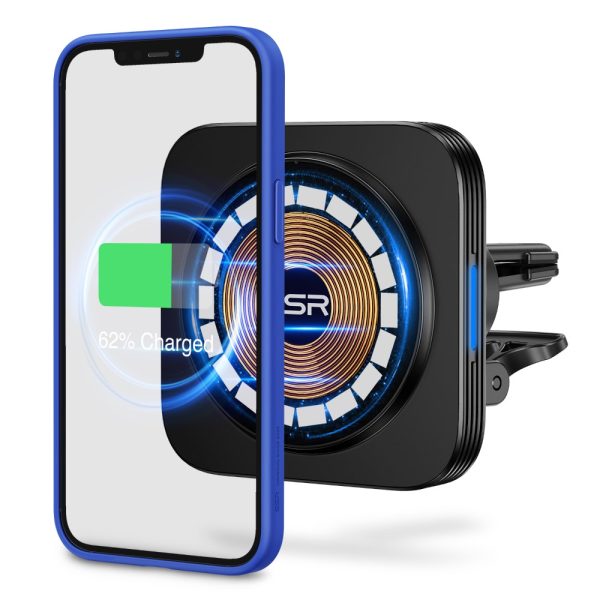 ESR HaloLock Wireless Car Charger MagSafe Compatible Magnetic Attachment and Alignment Secure Air Vent Clamp for iPhone 12/12 Pro/12 mini/12 Pro Max – Black - Image 4