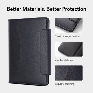 iPad Air 5 2022 /iPad Air 4 2020 Director Business Leather Folio Case by ESR - Black - Image 5