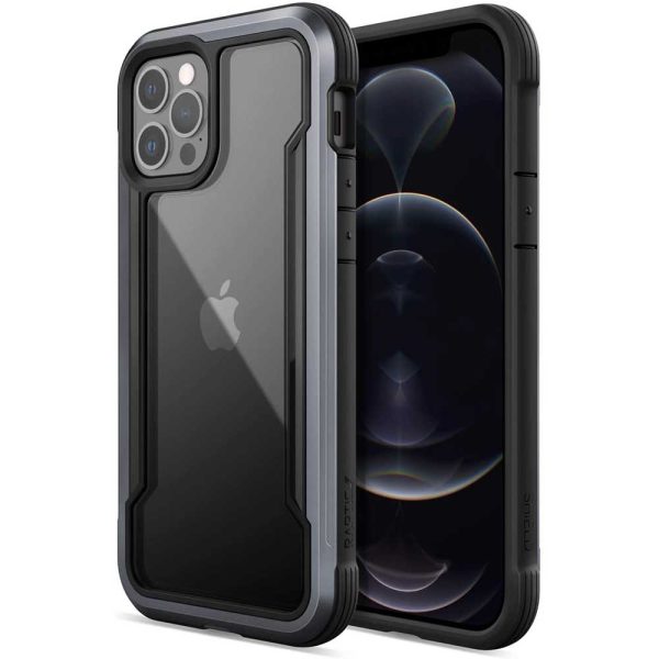 iPhone 12 / iPhone 12 Pro Raptic Shield Shock Absorbing Protection, Durable Aluminum Frame, 10ft Drop Tested - Black - Image 1