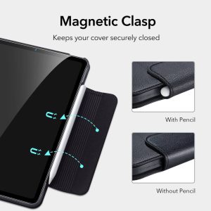 iPad Air 5 2022 /iPad Air 4 2020 Director Business Leather Folio Case by ESR - Black - Image 9
