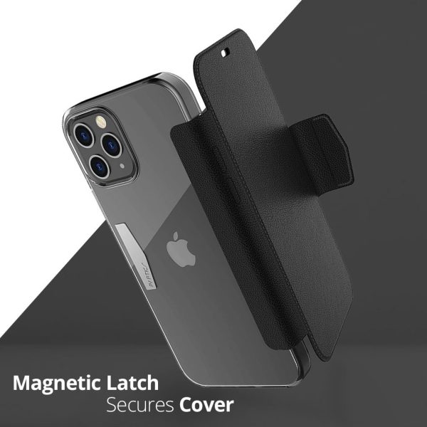 Apple iPhone 12 / iPhone 12 Pro Raptic Engage Folio Flip Case - Black - Image 2