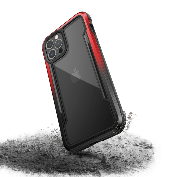 iPhone 12 / iPhone 12 Pro Raptic Shield Shock Absorbing Protection, Durable Aluminum Frame, 10ft Drop Tested - Black Red Gradient - Image 8