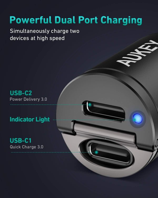 61-FZ0fmh6L._AC_SL1500_ Aukey 30W USB C PD Flush Fit Car Charger with PPS Support - CC-A4 - Image 7