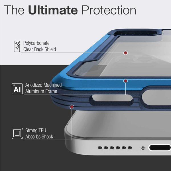 614M9gFg3qL._AC_SL1500_ iPhone 12 / iPhone 12 Pro Raptic Shield Shock Absorbing Protection, Durable Aluminum Frame, 10ft Drop Tested - Pacific Blue - Image 4