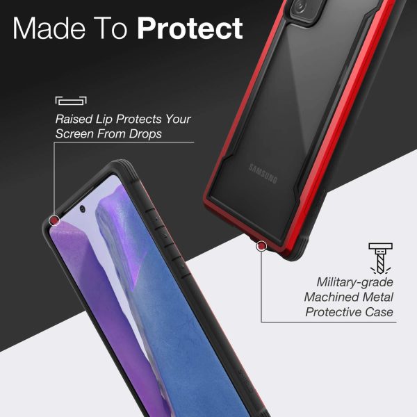 Galaxy Note 20 Ultra Raptic Shield Shock Absorbing Protection, Durable Aluminum Frame, 10ft Drop Tested - Red - Image 6
