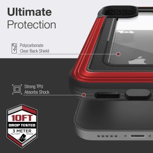 iPhone 12 / iPhone 12 Pro Raptic Shield Wallet Case Drop Protective iPhone Case + Removable Minimalist Metal RFID Blocking Credit Card Holder with Cash Strap - Red - Image 3