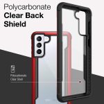 Galaxy S21 Plus Raptic Shield Case Shock Absorbing Protection, Durable Aluminum Frame, 10ft Drop Tested - Red - Image 3