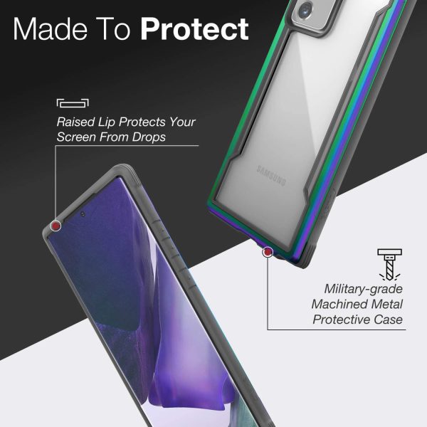 Galaxy Note 20 Ultra Raptic Shield Shock Absorbing Protection, Durable Aluminum Frame, 10ft Drop Tested - Iridiscent - Image 6