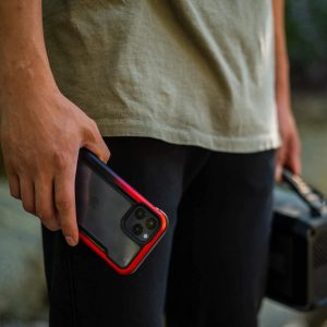 iPhone 12 Pro Max Raptic Shield Shock Absorbing Protection, Durable Aluminum Frame, 10ft Drop Tested - Black Red Gradient - Image 4
