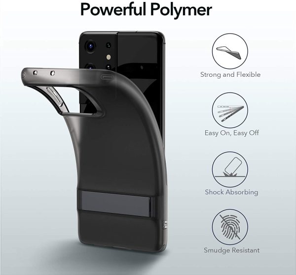 Galaxy S21 Ultra Air Shield Boost Back Case with Kickstand by ESR – Transcluent Black - Image 10